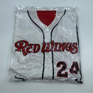 MiLB Rochester Red Wings CHRIS COLABELLO #24 Sleep City White/Red Drawstring Bag